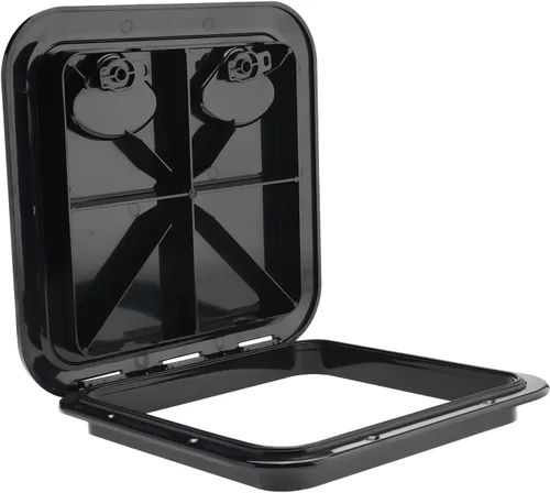 NovelBee Escotilla para cubierta de barco, 14-1/2 x 14-3/4 pulgadas, escotilla de acceso y escotilla de tapa para barco, caravana, caravana y Negro