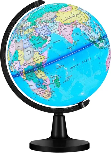 Miniatura 9 de Amylove – Globo mundial iluminado de 13'' para adultos, rotación de 720°/360°, globo reescribible con luz, con soporte, mapa del mundo para metal