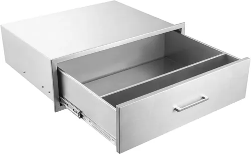 Miniatura 10 de Cajón de cocina al aire libre de 30 pulgadas de ancho, cajón individual para barbacoa de acero inoxidable con divisor de montaje empotrado para isla