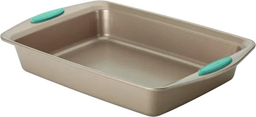 Miniatura 12 de Rachael Ray Utensilios para hornear, molde antiadherente para hornear / pasteles con tapa y agarres, rectangular, 9 x 13 pulgadas, gris Gris