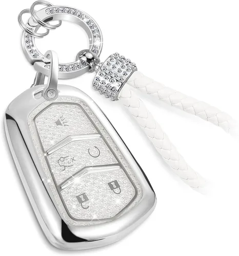 Miniatura 56 de Funda para llavero GMC con llavero de cuerda trenzada de metal antipérdida, exquisita funda suave para Tahoe Acadia Terrain Yukon Yukon XL Silverado