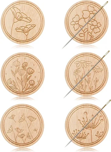 TXIN 6 piezas de aguja magnética para agujas magnéticas, para niñera, con patrón de flores, para bordado de punto de cruz, suministros de costura