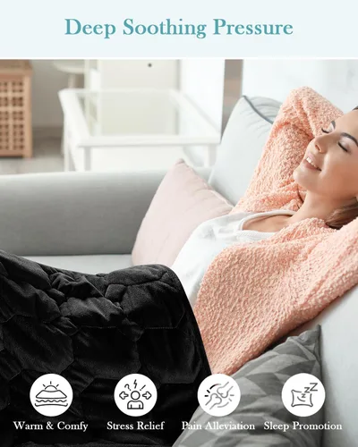 Miniatura 2 de Topblan Manta con peso de 7 libras para adultos, manta con peso pequeña para siestas, relajación, relajación y viajes, agradable al tacto y lavable