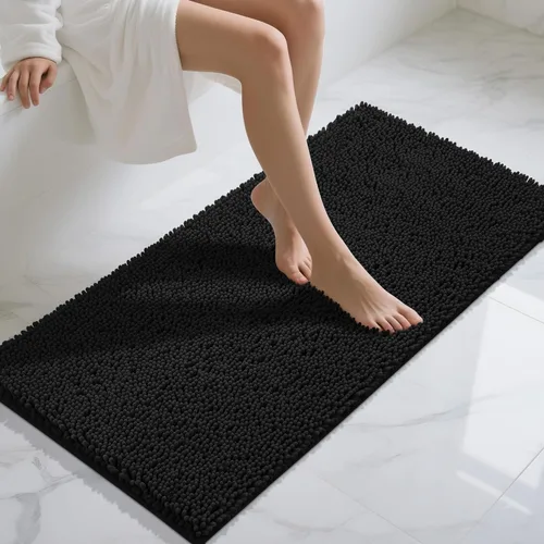 Miniatura 24 de Yimobra Alfombras lavables para baño, alfombra de baño de chenilla súper suave y absorbente para piso y alfombra, alfombra antideslizante de secado