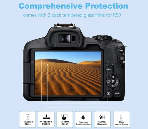 Miniatura 2 de Pocoukate Funda para cámara Canon EOS R50, funda protectora de silicona suave con protector de pantalla EOS R50 Accesorios para Canon EOS R50 Cámara