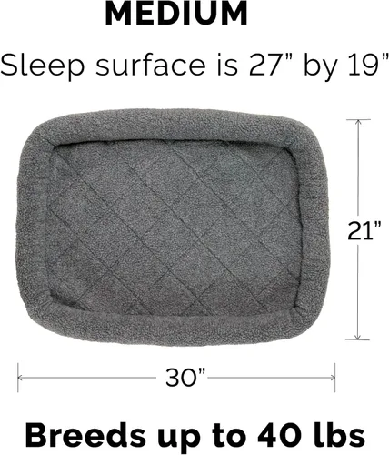 Miniatura 2 de Furhaven Cama para perros medianos/pequeños y gatos de interior, 100% lavable, tamaño para adaptarse a jaulas - Almohadilla de Jaula con Borde