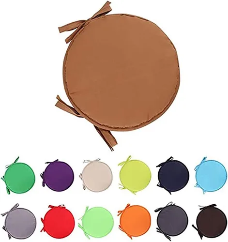 Miniatura 11 de Cojines de asiento redondos para interiores y exteriores, cojines de asiento para jardín, patio, hogar, diámetro 15.0 in (2 unidades, beige)