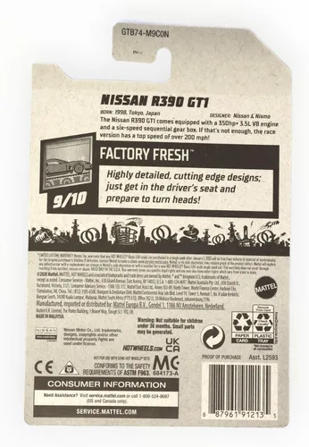 Miniatura 2 de Hot Wheels Nissan R390 GTI, Factory Fresh 9/10 [rojo] 138/250