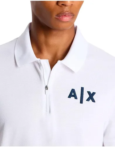 Miniatura 3 de Armani Exchange Polo regular de algodón piqué clásico con cremallera y logotipo Ax para hombre