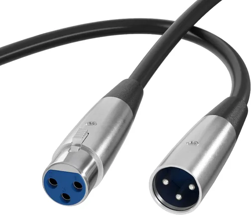 THE CIMPLE CO Cable de extensión de micrófono XLR macho a XLR hembra de 10 pies, cable equilibrado de 0.236 in con conector de 3 pines para