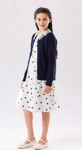 Miniatura 3 de SMILING PINKER cardigan de cuello redondo para niñas
