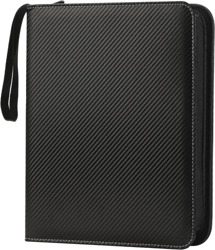 Carpeta de 9 bolsillos para tarjetas coleccionables con mangas, organizador de tarjetas, 900 bolsillos de doble cara, carpeta de colección de Negro