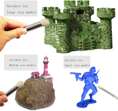 Miniatura 2 de Sdanart Juego de pinceles de secado Hobby Drybrush para pintura, juego de pinceles de pintura de detalle, 3 piezas de arte profesional y pinceles