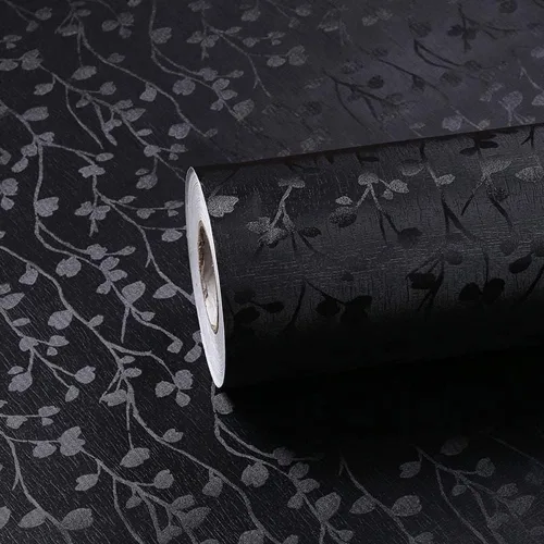 TAOGIFT Papel adhesivo de vinilo para despegar y pegar, papel de contacto de rama negra, papel tapiz decorativo extraíble para gabinetes,