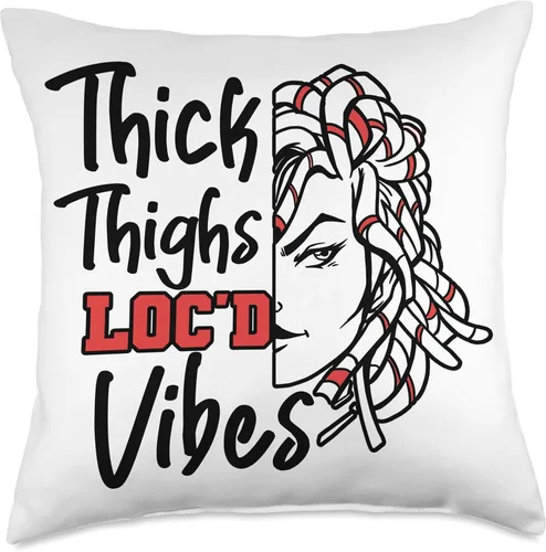 Miniatura 4 de Locs Afro Dreadlocks Love Natural Beauty Hair Locd Thick Thighs Loc'd Vibes Afro Hair - Almohada africana americana, 16 x 16 pulgadas, multicolor