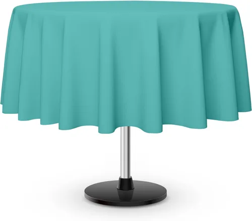Miniatura 23 de Paquete de 2 manteles redondos desechables color azul oscuro, manteles de plástico para fiestas, 84 x 84 pulgadas, impermeable, para campamento