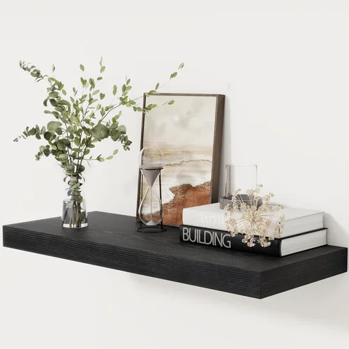 Miniatura 38 de Fun Memories - Estante flotante de 12 pulgadas, estantes de pared de madera rústica para decoración de pared y almacenamiento, estante flotante
