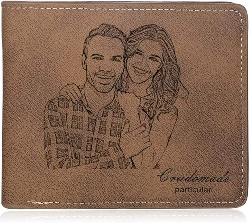 Carteras personalizadas para hombres, carteras de fotos personalizadas de piel sintética para hombres, marido, papá, hijo, regalos personalizados,