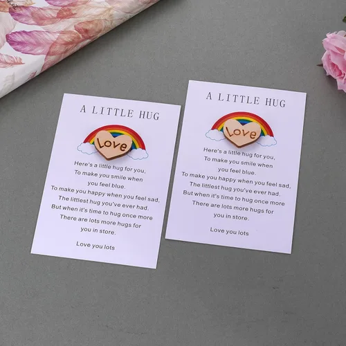 Miniatura 5 de Una ficha de abrazo de bolsillo pequeñita con tarjeta de poema para regalo de aislamiento, Te Extraño, Pensando en Ti, regalo de cuarentena