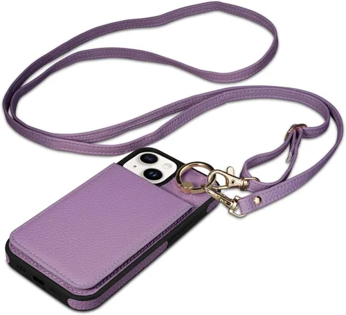 Miniatura 24 de Funda para iPhone 14 Pro Max de 6.7'', Funda Cartera Cruzada Desmontable con Ranuras para Tarjetas con Bloqueo RFID, Soporte de Anillo de 360°