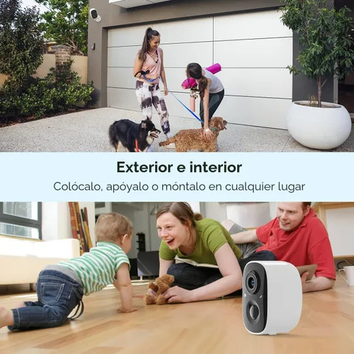 Miniatura 8 de GMK Cámaras de seguridad inalámbricas para exteriores, visión nocturna a color 2K, detección de movimiento AI, conversación de 2 vías, funciona