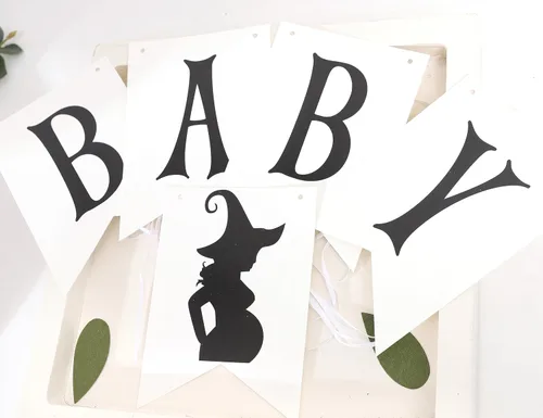 Miniatura 6 de Cartel sorpresa de fiesta con texto en inglés "A Baby is Brewing", revelación de género para decoración de baby shower de Halloween