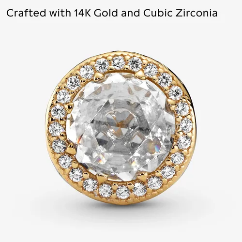 Miniatura 3 de Pandora Dije de circonita cúbica con corazones radiantes en oro de 14 quilates, circonita