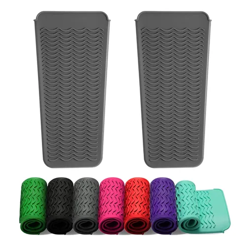 Miniatura 15 de ZAXOP Paquete de 2 bolsas de silicona resistentes al calor para plancha plana, rizador, alisador de cabello, varitas para rizar el cabello, Rosa