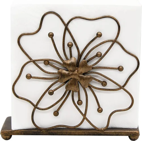 Miniatura 11 de OwlGift Servilletero de estilo floral, dispensador de pañuelos independiente, almacenamiento de servilletas para mesa de comedor, para el hogar