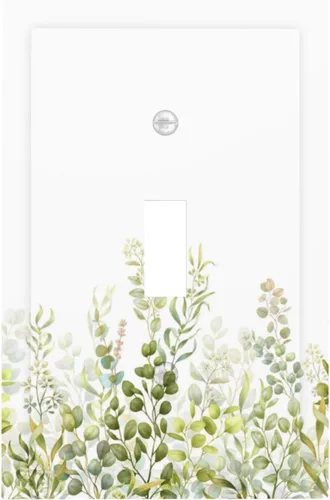 Miniatura 31 de Cubiertas Decorativas para Placas de Interruptor Boho Country Eucalipto Rústico Acuarela Hojas Verdes 2 Gang Placa de Pared Cubierta de Placa