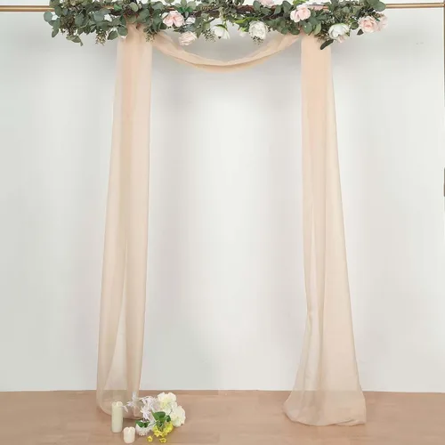 Miniatura 16 de Efavormart - Paneles de cortina de organza transparente verde salvia de 18 pies, cenefa para ventana, arco de boda, tela drapeada para mesa