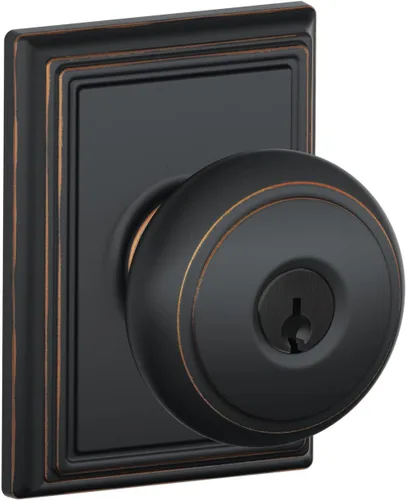 Miniatura 24 de Schlage F10 AND 716 ADD - Pomo Andover con moldura Addison, cerradura de paso para pasillos y armarios, bronce envejecido