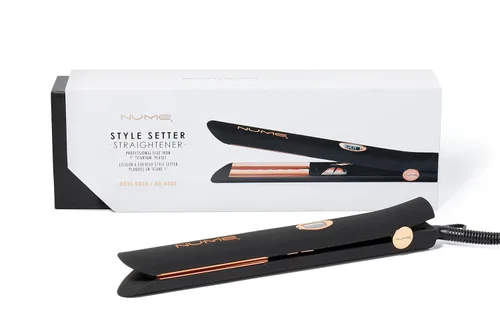 Miniatura 8 de NuMe Style Setter - Plancha plana de titanio, planchas flotantes de 1 pulgada con acondicionamiento de iones negativos, tira de luz infrarroja