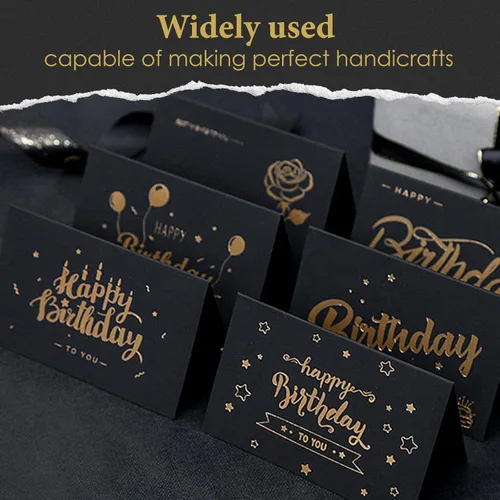Miniatura 5 de RYKOMO 100 hojas de papel de cartulina negra de 8.5 x 11 pulgadas de grosor, cartulina de 75 libras, 200 GSM, papel negro pesado para invitaciones