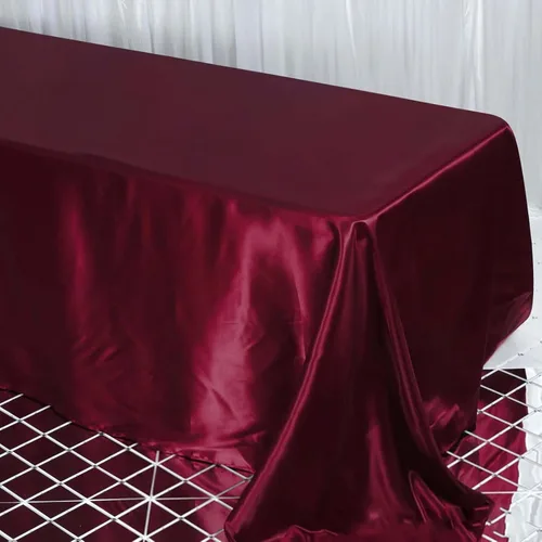 Miniatura 35 de Efavormart - Mantel rectangular de satén, 90 x 132 pulgadas, suave, oblongo, lavable, mantel decorativo de tela sedosa para bodas, fiestas, Plata