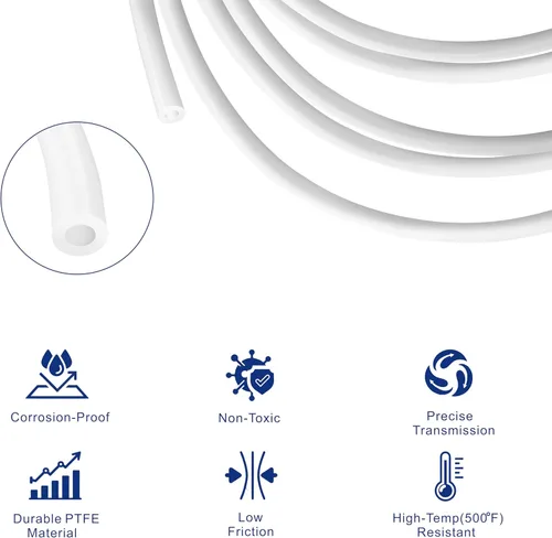 Miniatura 4 de Tubo de teflón PTFE de 5 pies - 4 mm ID X 6 mm OD para filamento de 3.0 Bowden impresora 3D - Tubo de teflón PTFE Allen Tech