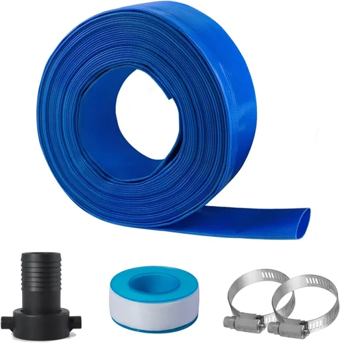 Kit de manguera de retrolavado de piscina Eastrans de 2 pulgadas x 50 pies con adaptador NPT hembra, manguera de bomba de descarga resistente para