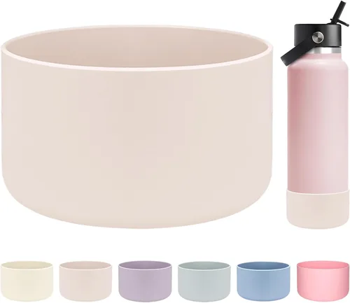 Miniatura 29 de HEYSKAY Bota protectora de silicona para botella de agua Hydro Flask, botella de agua de boca ancha, protector inferior de silicona antideslizante