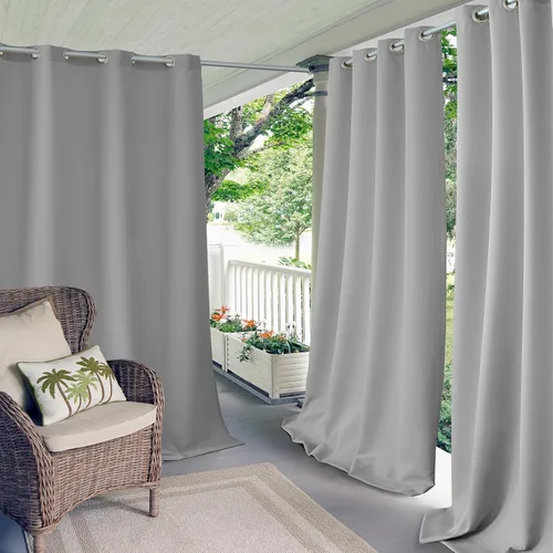 Miniatura 9 de Elrene Home Fashions Panel de cortina de ventana con ojales y protección UV para interiores y exteriores