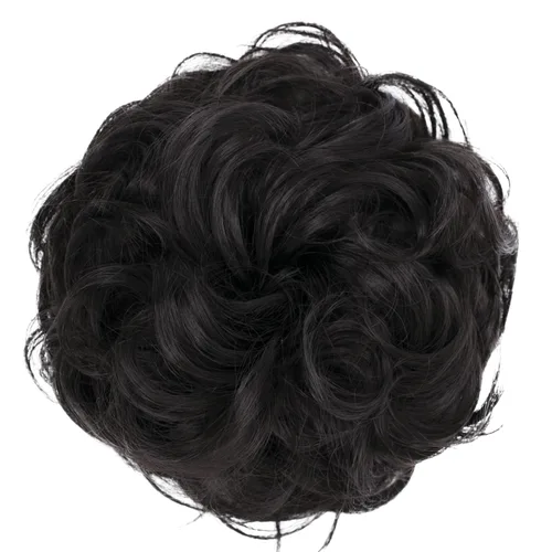 Miniatura 4 de CAISHA Postizo Grande Scrunchy Recogido Peinado Nupcial Rizado Moño Despeinado Marrón Chocolate Oscuro G2E