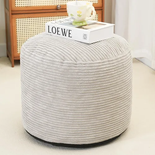 Miniatura 3 de Puf otomano relleno redondo moderno relleno de espuma pufs para sala de estar, silla decorativa de 20 x 15 pulgadas, puf esponjoso, taburete otomano