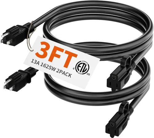 Miniatura 68 de HUANCHAIN Cable de extensión para interiores y exteriores, 50 pies, impermeable, calibre 16/3, flexible, resistente, cable de extensión para Amarillo