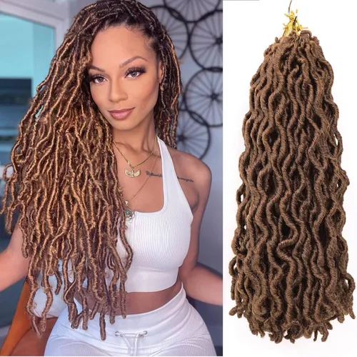 Miniatura 14 de Cabello de ganchillo de 14 pulgadas, 6 paquetes/lote de trenzas de ganchillo suaves gitanas, trenzas onduladas de ganchillo de 3 tonos, rizadas