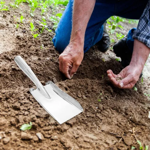 Miniatura 7 de Generic Pala de jardín de acero inoxidable - Mini paleta de mano para plantar trasplante y aflojar el suelo - Herramienta duradera de jardinería al