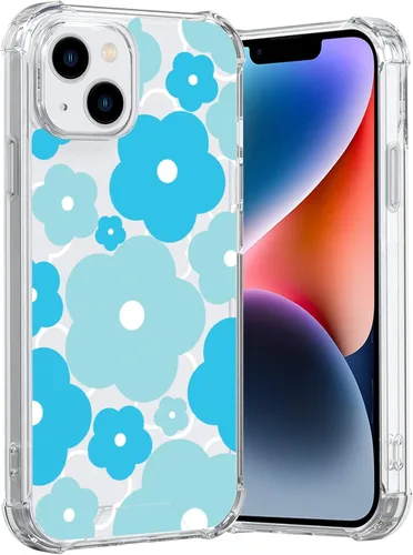 Miniatura 91 de Funda para iPhone 8 Plus y iPhone 7 Plus, linda funda Kawaii azul hibisco hawaiano floral estética floral para niñas preppy mujeres