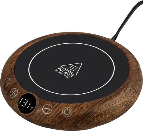 Miniatura 10 de Calentador de taza de café, calentador eléctrico de tazas para escritorio, plato calentador de velas con pantalla de temperatura, ajuste de 8