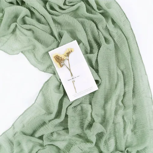 Miniatura 2 de Camino de mesa de tela de gasa verde salvia de 13 pies, camino de mesa de gasa bohemia de 35 x 157 pulgadas, tela de gasa para boda, baby shower