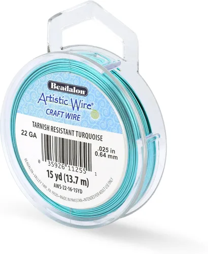 Miniatura 212 de Artistic Wire, alambre para manualidades de calibre 22 bañado en plata, resistente a las manchas, color cobre, blanco, 9,1 m