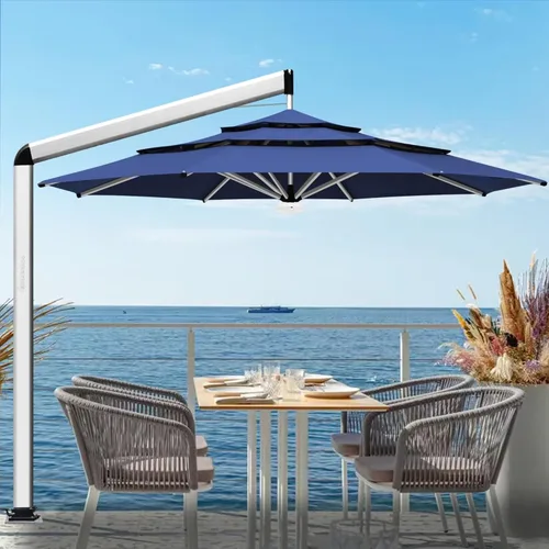 Miniatura 24 de EliteShade USA Sombrilla de Mercado de 10 Años Sin Decoloración de 9 Pies 3 Niveles Sombrilla de Patio Sombrilla de Mesa para Exteriores con Beige
