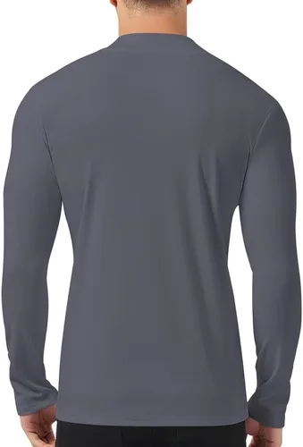 Miniatura 2 de SIMIYA Camisas de manga larga con cuello alto falso para hombre, suéter térmico ajustado y ajustado